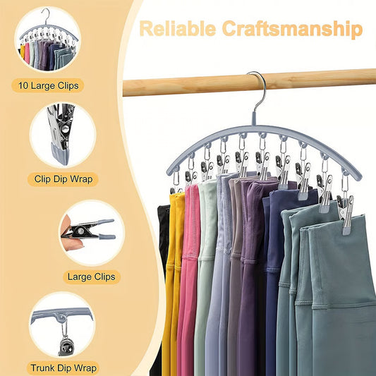 Stainless Steel Space-Saving Peg Hanger (10 Clips)