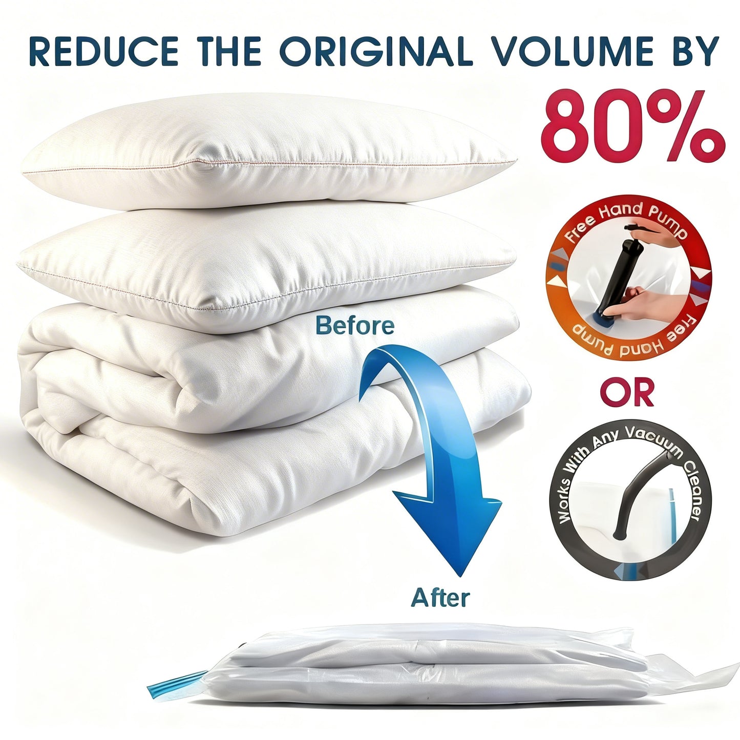 Premium Vacuum Storage Bags – Save 80% Space & Protect Against Damp