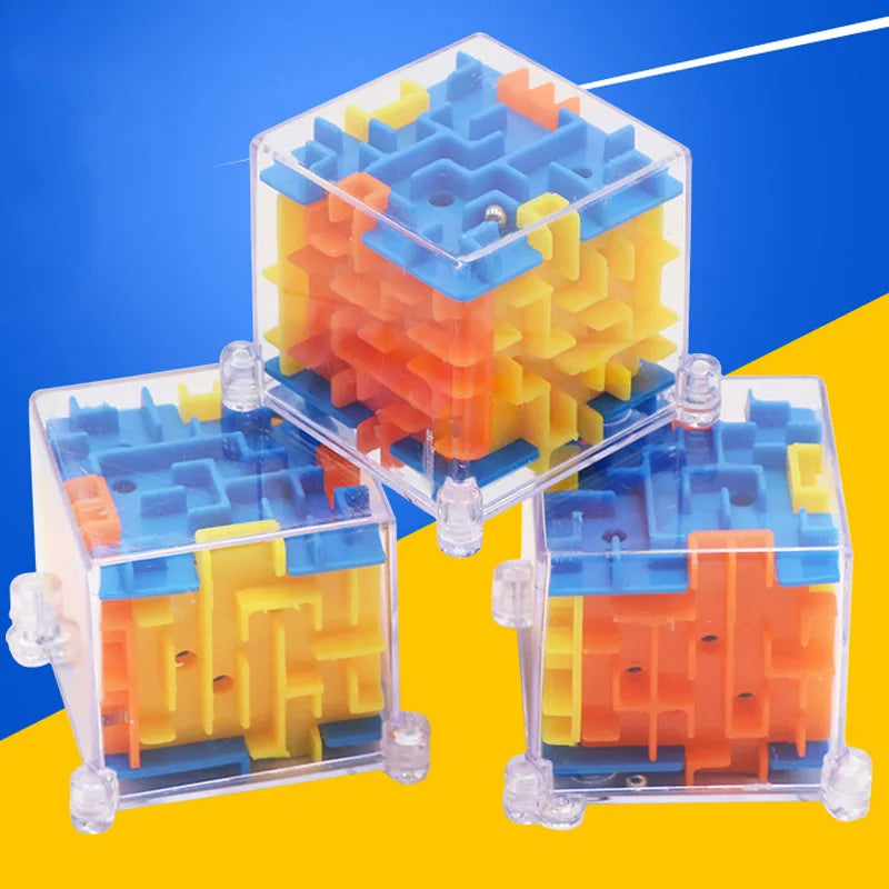 6-Sided Rolling Ball Maze Puzzle Cube (Stress Reliever)