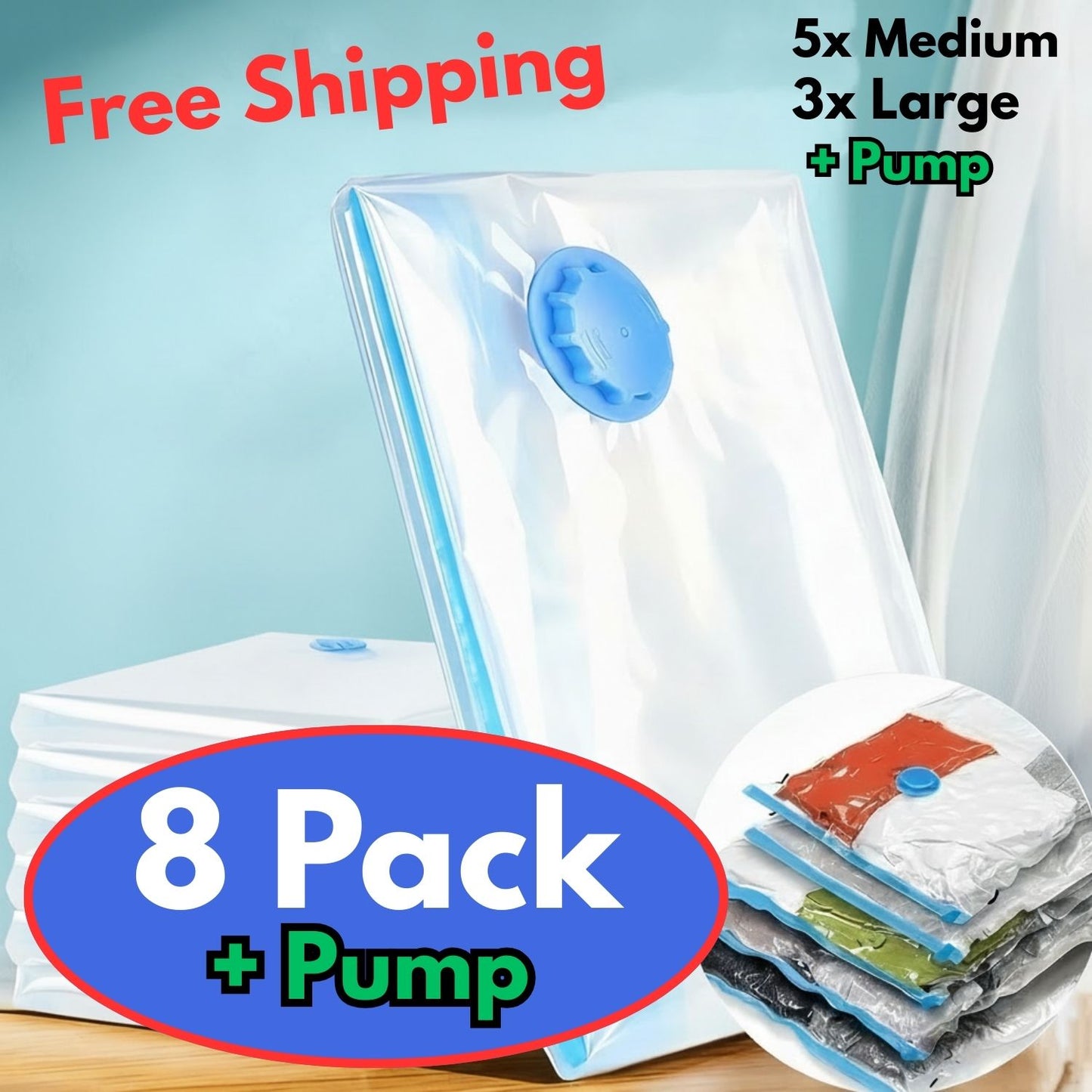 Premium Vacuum Storage Bags – Save 80% Space & Protect Against Damp