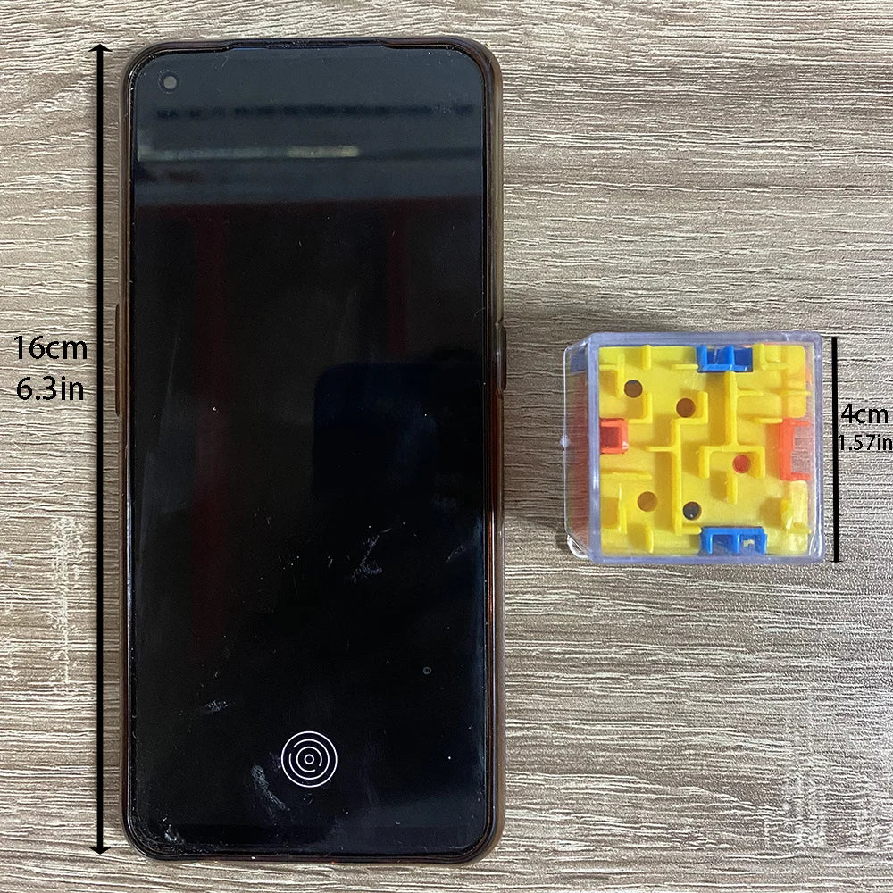 6-Sided Rolling Ball Maze Puzzle Cube (Stress Reliever)