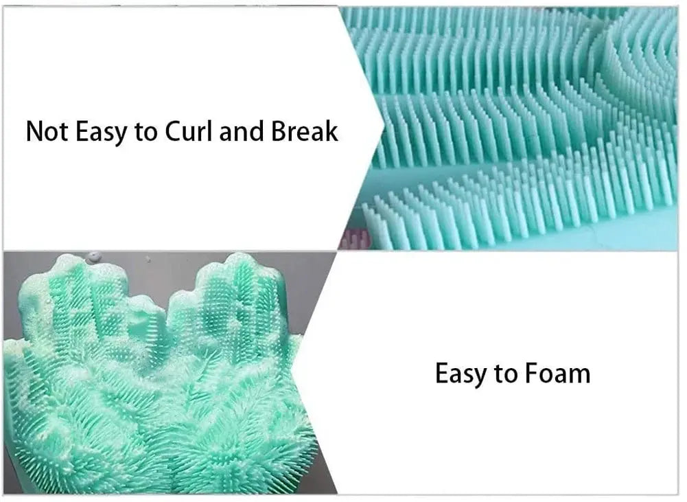 Silicone Washing Up Gloves with Built-in Scrubbers