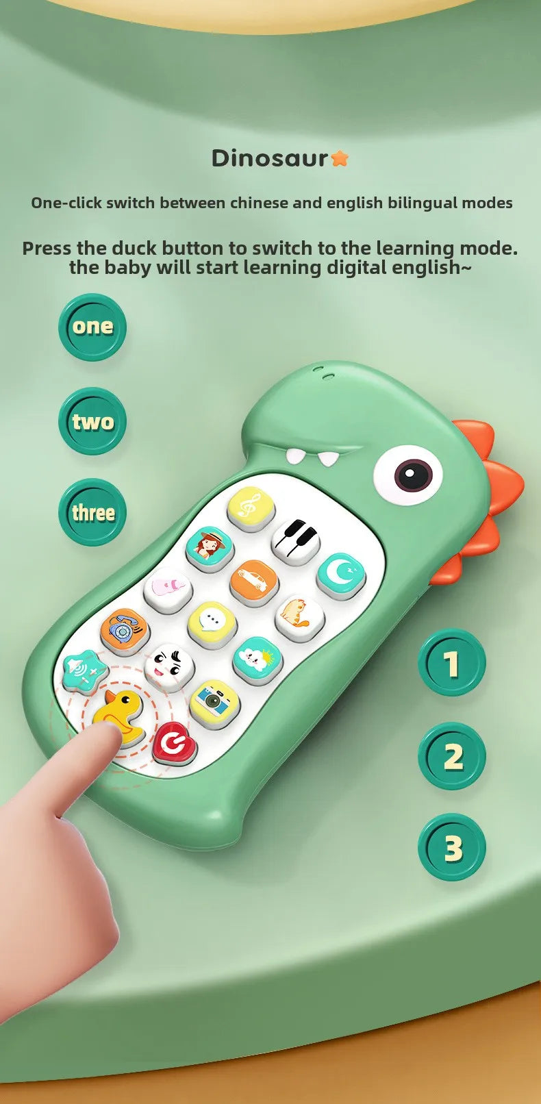 Interactive Dinosaur Baby Phone & Silicone Teether