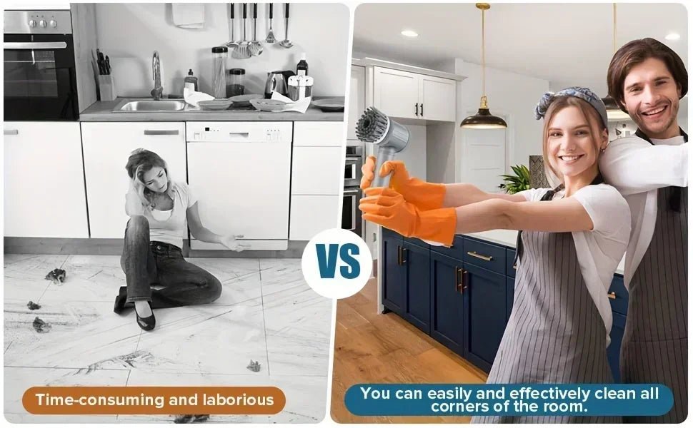 Electric Cordless Cleaning Brush with 5 Replaceable Heads