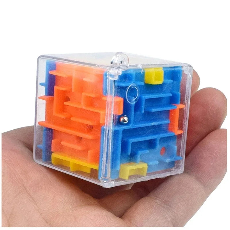 6-Sided Rolling Ball Maze Puzzle Cube (Stress Reliever)