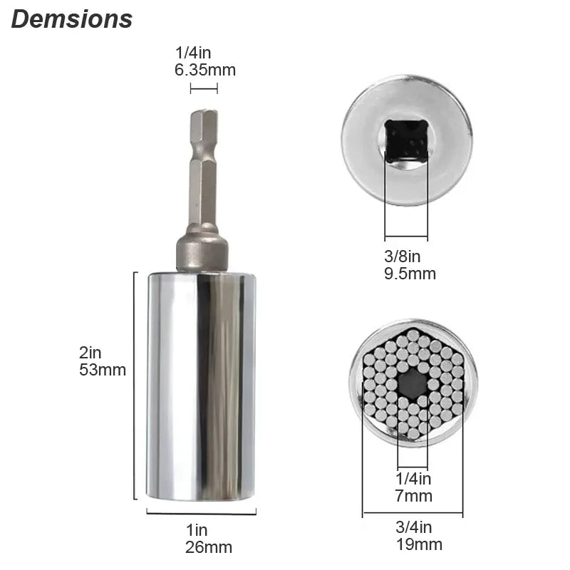 The Magic Grip Universal Socket - 7-19mm Multi-Tool