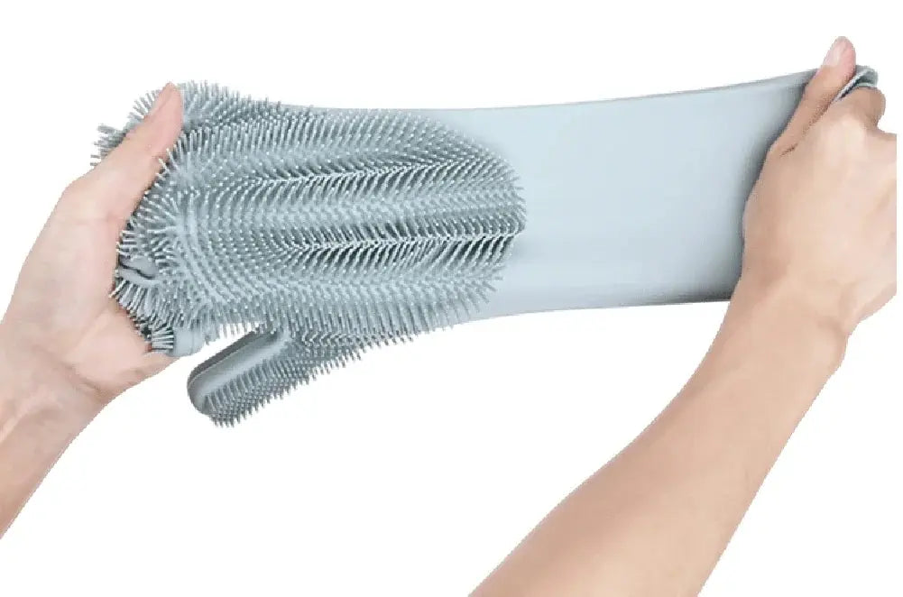 Silicone Washing Up Gloves with Built-in Scrubbers