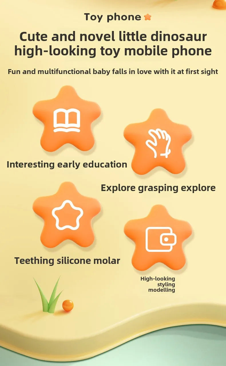 Interactive Dinosaur Baby Phone & Silicone Teether