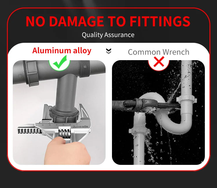 Wide-Jaw Adjustable Spanner for Tight Spaces & Plumbing