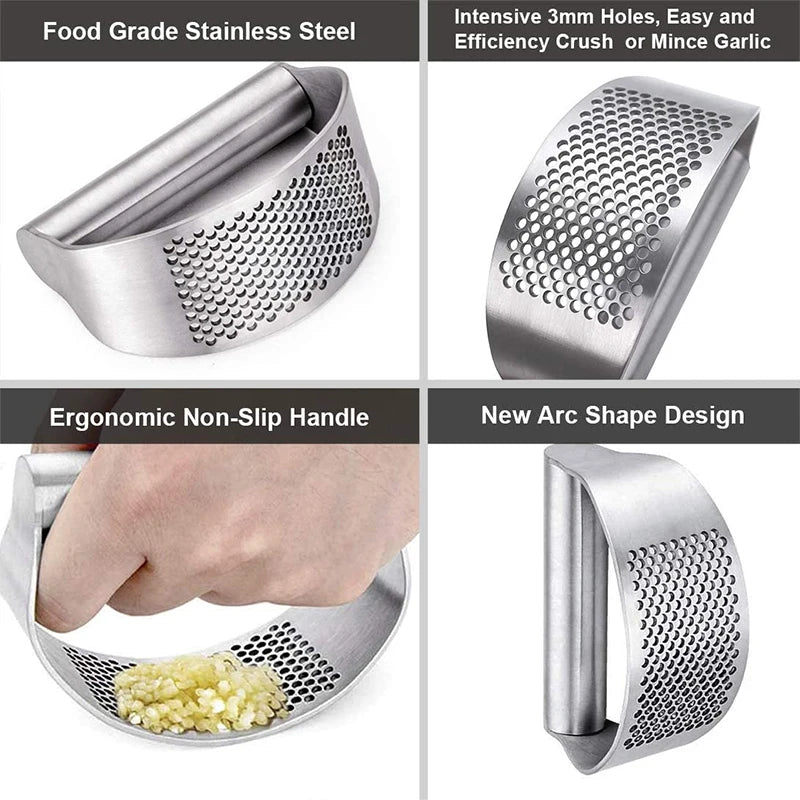 Stainless Steel Garlic Rocker & Ginger Crusher