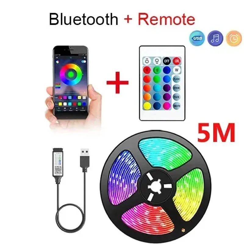Smart Bluetooth RGB LED Strip Lights - App & Remote Control