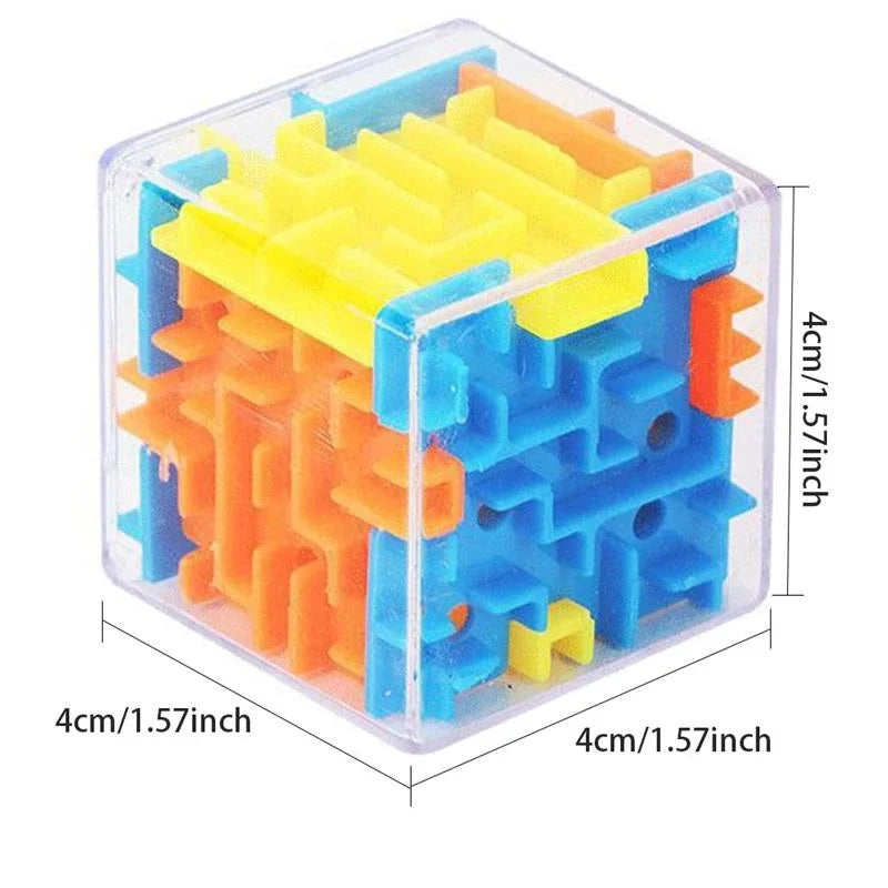 6-Sided Rolling Ball Maze Puzzle Cube (Stress Reliever)