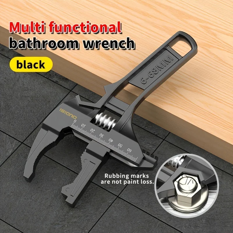 Wide-Jaw Adjustable Spanner for Tight Spaces & Plumbing