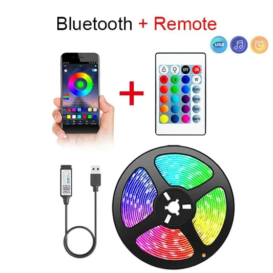 Smart Bluetooth RGB LED Strip Lights - App & Remote Control