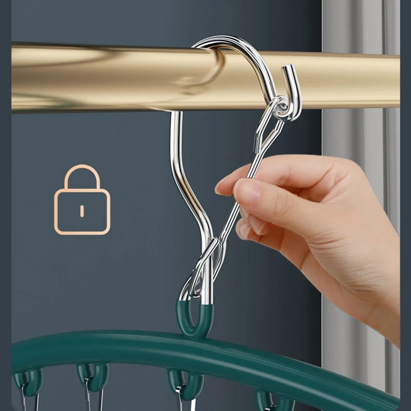 Stainless Steel Space-Saving Peg Hanger (10 Clips)