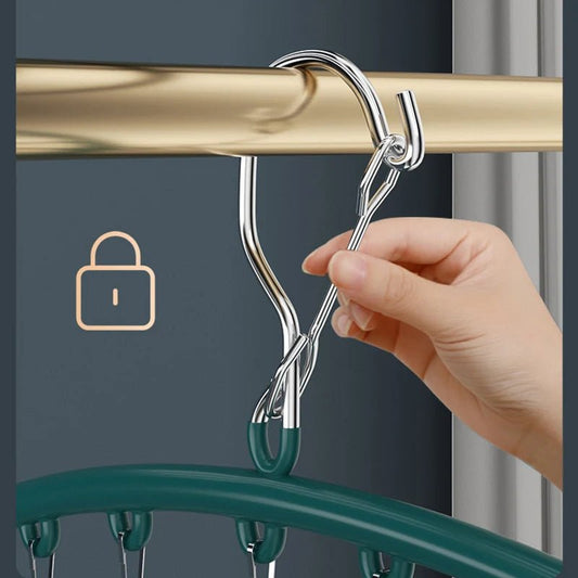 Stainless Steel Space-Saving Peg Hanger (10 Clips)